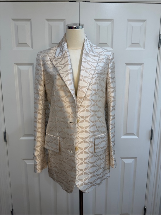 Zadig & Voltaire Jackets & Blazers - Zadig & Voltaire Vicka Jacquard Wings Blazer Cream Gold Flop Packets US 8-10